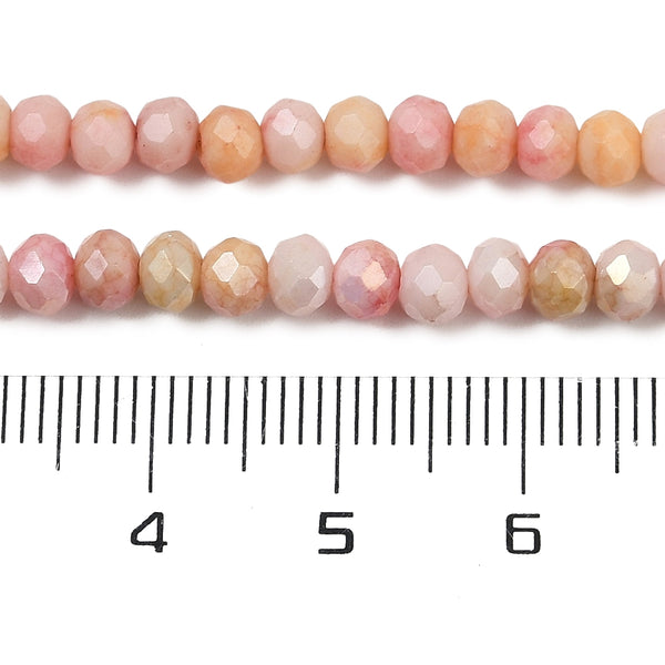 Glasschliffperlen Rondelle Ombre Pale Violet Red 4x3mm 105 Stück / Strang