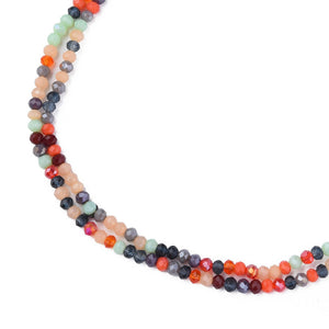 Glasperlen Rondelle facettiert Multicolor intensiv 3,5x3mm 130 Stück / Strang