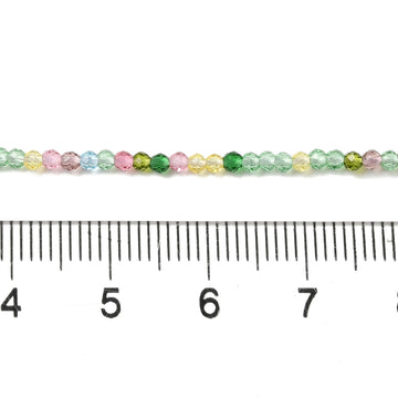 Glasschliffperlen rund facettiert Multicolor transparent 2mm 180 Stück / Strang