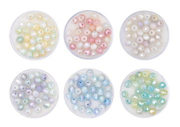 Glasschliffperlen facettiert Farb-Mix opak 6mm 30 Stück
