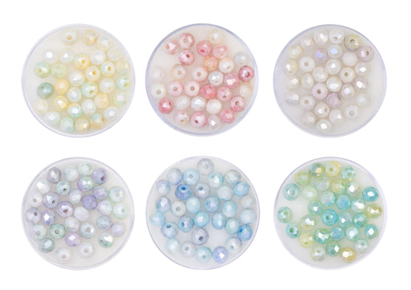 Glasschliffperlen facettiert Farb-Mix opak 6mm 30 Stück