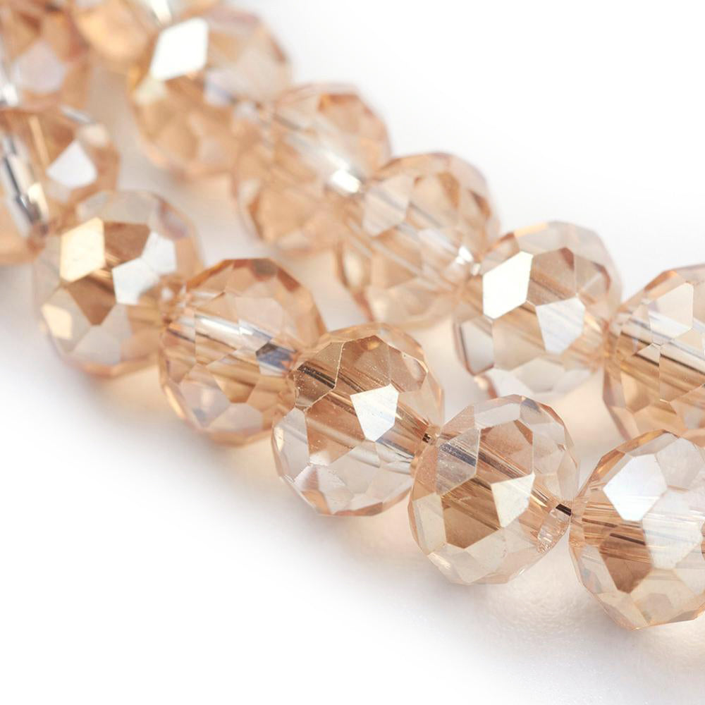 Glasschliffperlen Abacus AB topas transparent 6x4mm 85 Stück