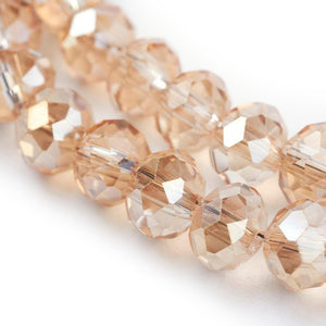 Glasschliffperlen Abacus AB topas transparent 6x4mm 85 Stück