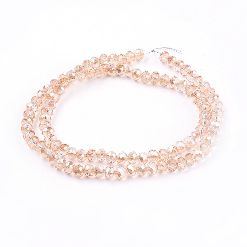 Glasschliffperlen Abacus AB topas transparent 6x4mm 85 Stück