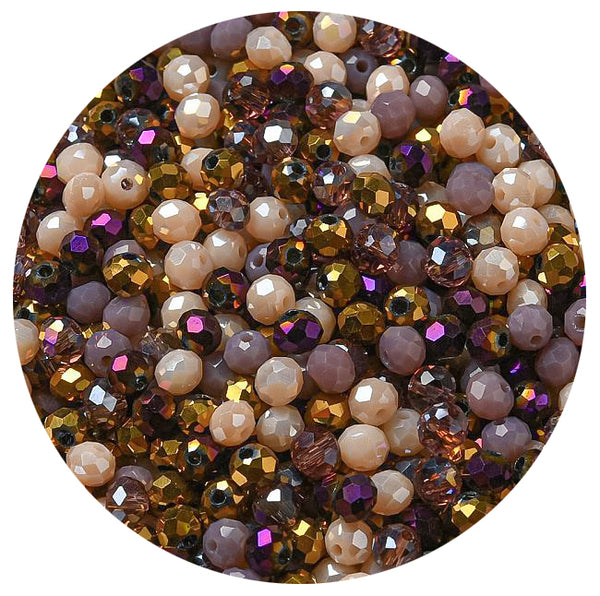 Glasschliffperle Abacus Mix 4x3mm 200 Stück / Dose