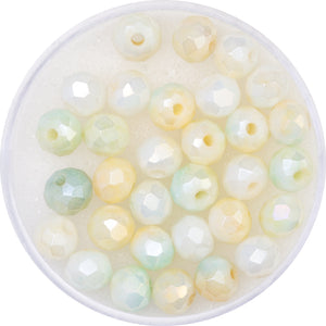 Glasschliffperlen facettiert Farb-Mix opak 6mm 30 Stück