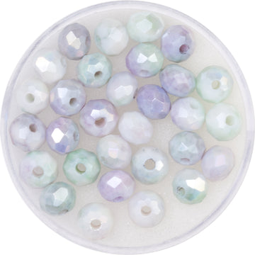 Glasschliffperlen facettiert Farb-Mix opak 6mm 30 Stück
