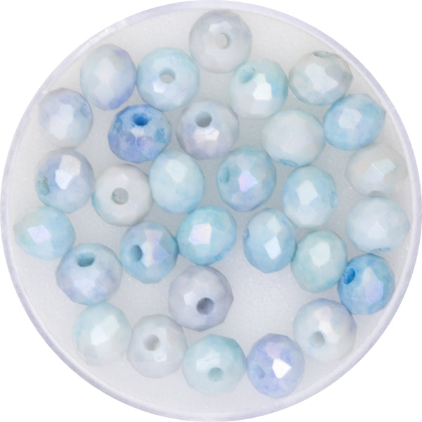 Glasschliffperlen facettiert Farb-Mix opak 6mm 30 Stück