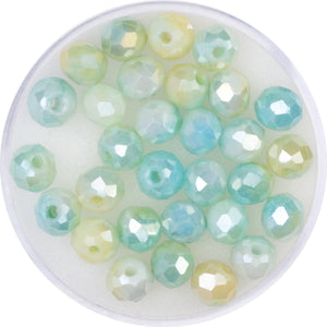 Glasschliffperlen facettiert Farb-Mix opak 6mm 30 Stück