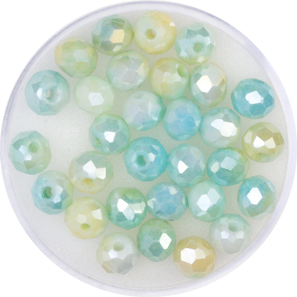 Glasschliffperlen facettiert Farb-Mix opak 6mm 30 Stück