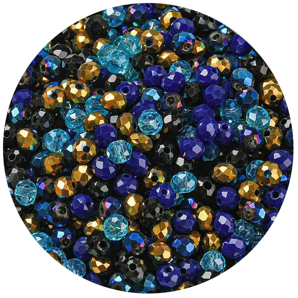 Glasschliffperle Abacus Mix 4x3mm 200 Stück / Dose