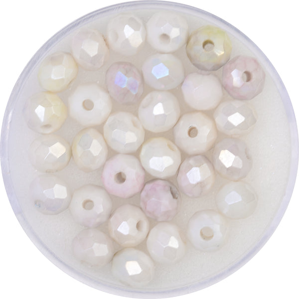 Glasschliffperlen facettiert Farb-Mix opak 6mm 30 Stück