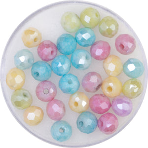 Glasschliffperlen facettiert Farb-Mix opak 6mm 30 Stück