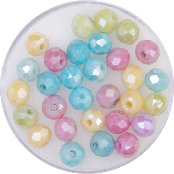 Glasschliffperlen facettiert Farb-Mix opak 6mm 30 Stück