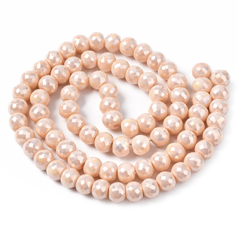 Glasperlen Abacus nude bedampft 8x6mm 75 Stk./Dose