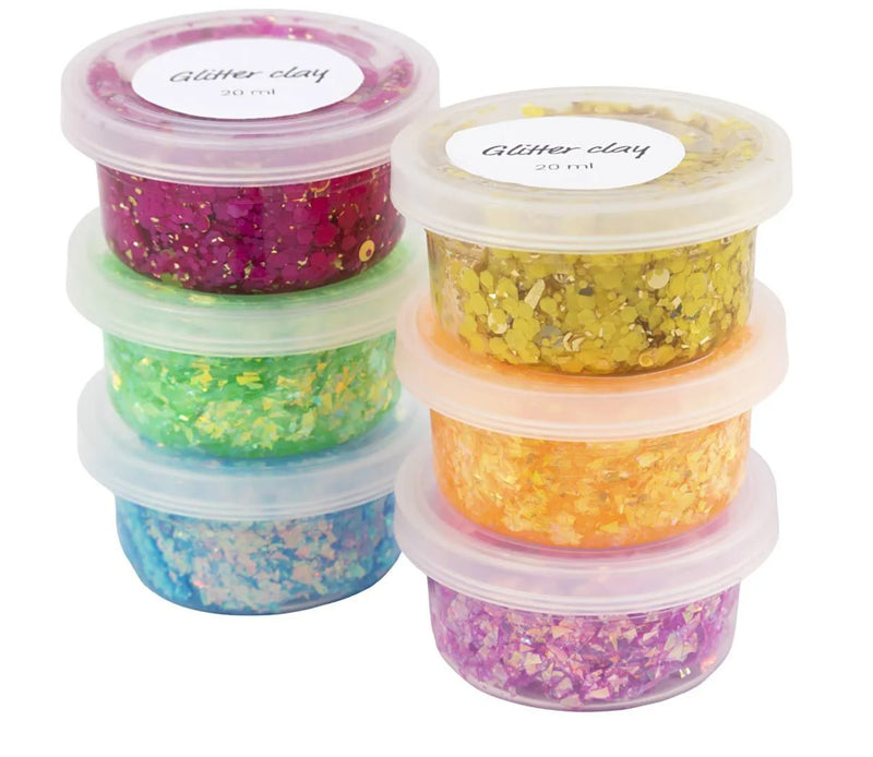 Glitter Clay 6 Dose 20 ml sortierte Farben