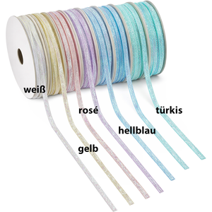 Glitzer-Borte Pastellfarben 5mm 20m / Rolle
