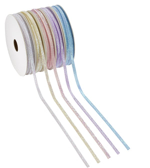 Glitzer-Borte Pastellfarben 5mm 20m / Rolle