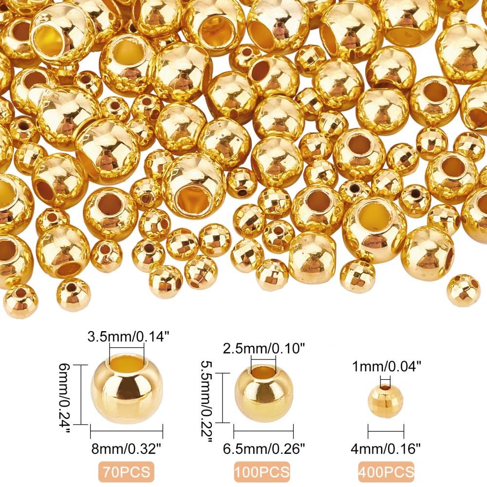 Acrylperlen-Set gold rund 570 Stück