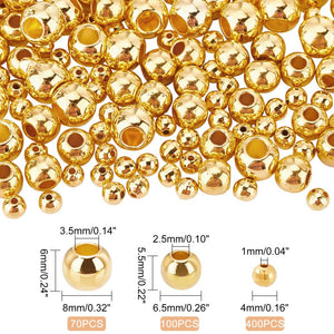 Acrylperlen-Set gold rund 570 Stück