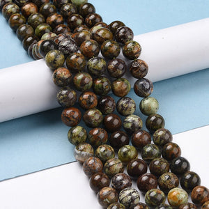 Grüner Opal natürlich Edelsteinperlen 10mm rund 1 Strang 40cm 40Stück