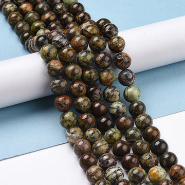 Grüner Opal natürlich Edelsteinperlen 10mm rund 1 Strang 40cm 40Stück