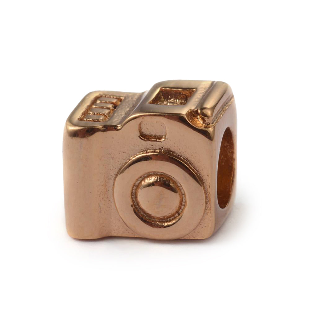 Großlochperle Kamera, Edelstahl 316, 10x9x8mm, pro Stück