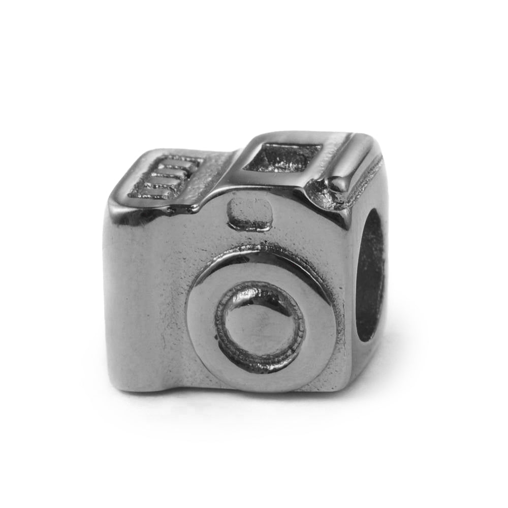 Großlochperle Kamera, Edelstahl 316, 10x9x8mm, pro Stück