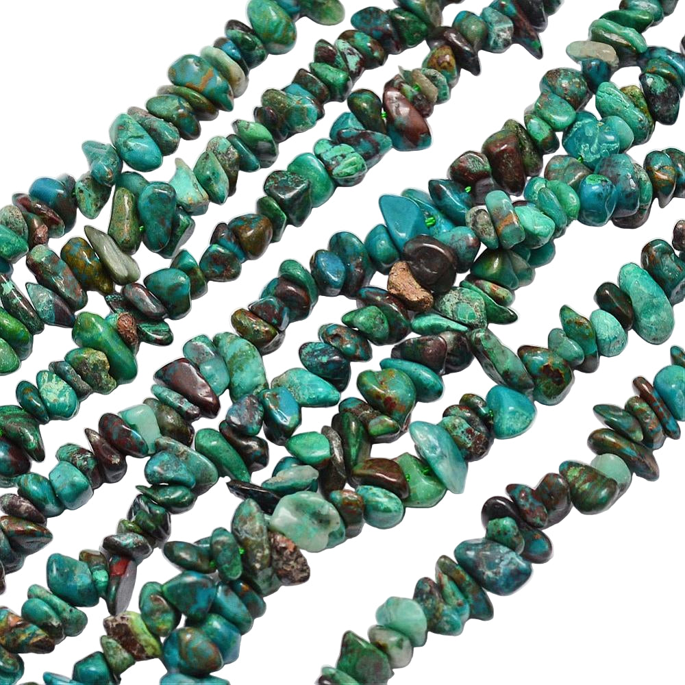 Chrysokoll Edelstein-Splitterkette grün 4-8mm 35cm Strang