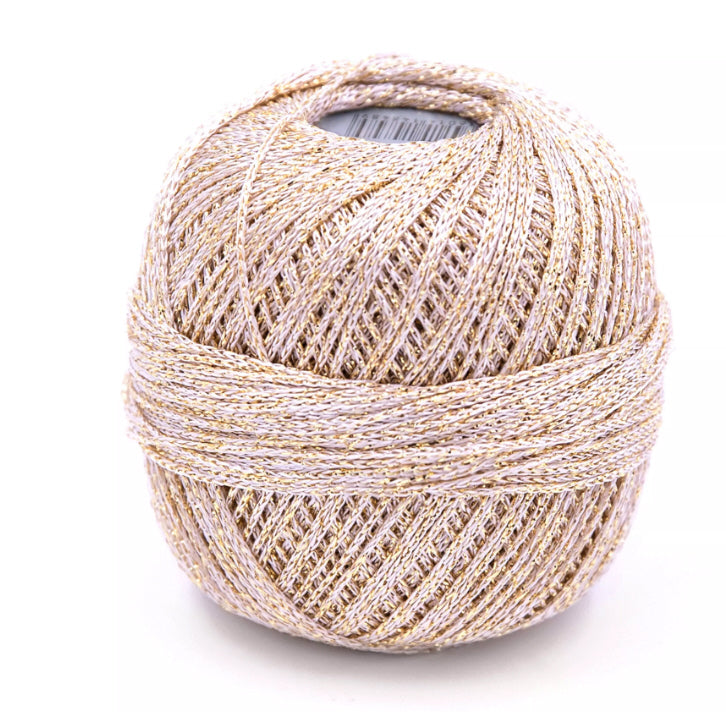 Häkelgarn Glitter uni, metallisiertes Garn 25g/110m