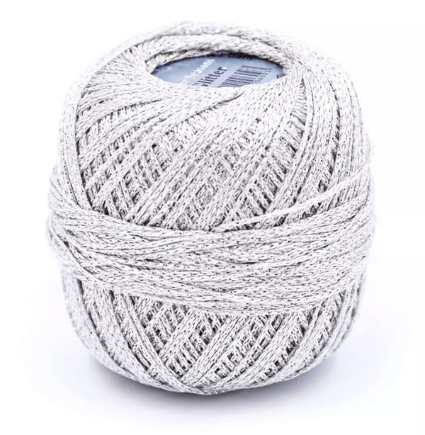 Häkelgarn Glitter uni metallisiertes Garn 25g/110m