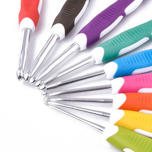 Häkelnadel Set mit ergonomischen Antirutsch-Griff von 2,0-6,0mm 9 Stück
