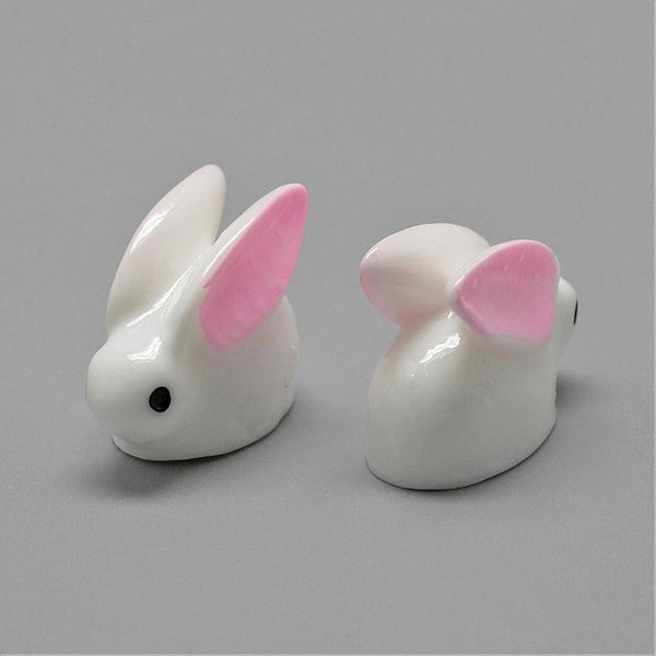 Mini Häschen rosa/weiß Resin 20x16x11mm 5 Stück