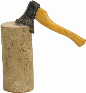 Hackstock mit Axt aus Holz 3,5x6cm
