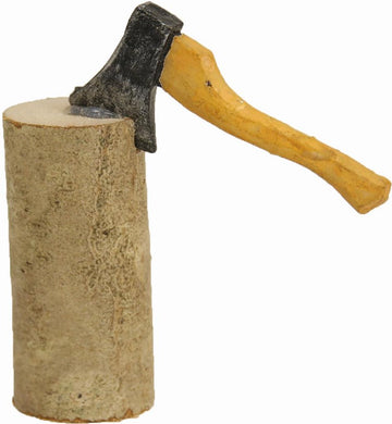 Hackstock mit Axt aus Holz 3,5x6cm
