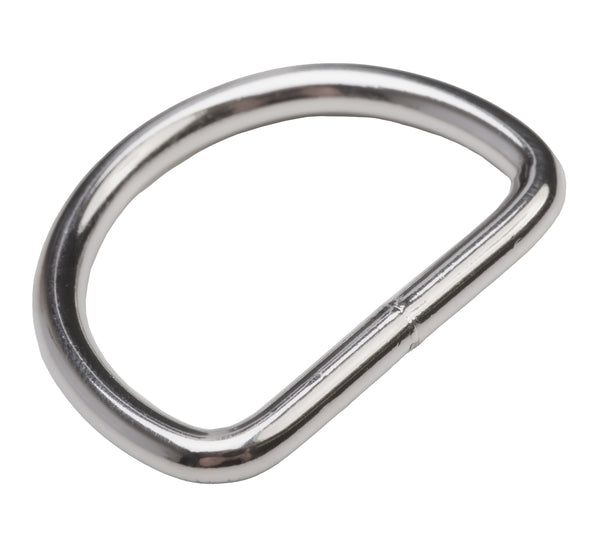 Halbring D-Ring silbern Stahl 30x22x3,8mm 4 Stück