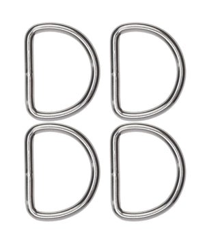 Halbring D-Ring silbern Stahl 30x22x3,8mm 4 Stück