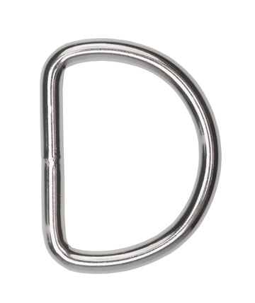 Halbring D-Ring silbern Stahl 30x22x3,8mm 4 Stück