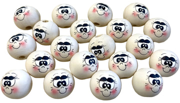 Handbemaltes Holzkopferl Nr. 32 Kulleraugen freundliches Gesicht