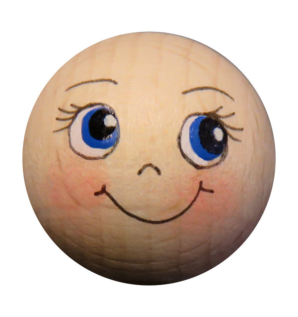 Handbemaltes Holzkopferl Gesicht freundlich Nr. 1