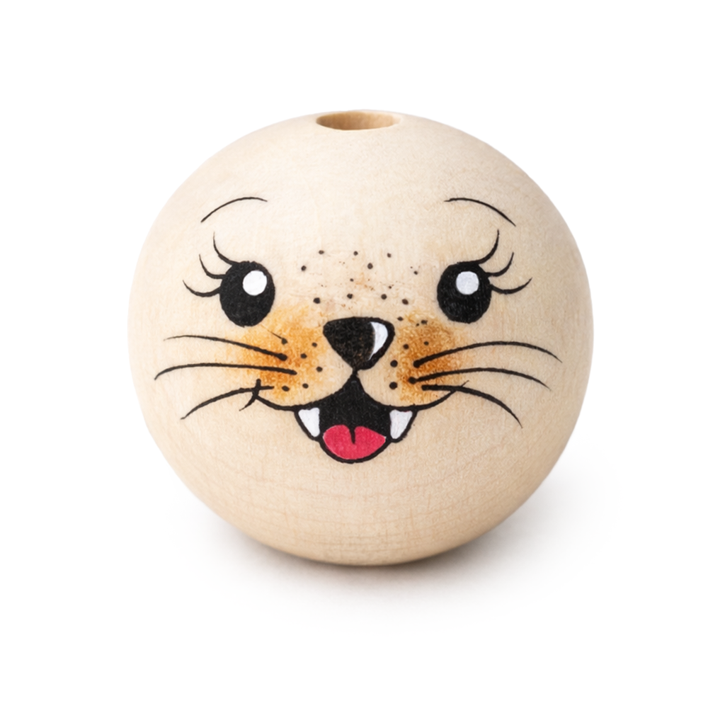 Handbemaltes Holzköpfchen Katze Merlin