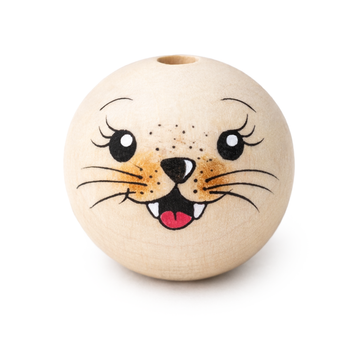 Handbemaltes Holzköpfchen Katze Merlin