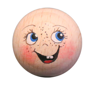 Handbemaltes Holzkopferl Smile Nr. 6 lächeln lachendes Gesicht