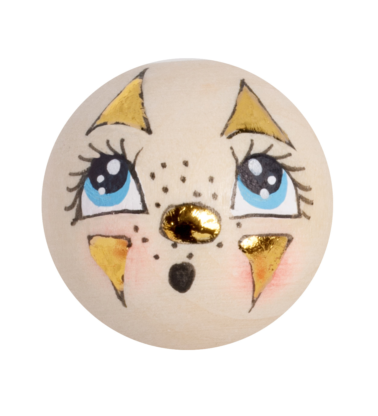 Handbemaltes Holzköpfchen Clown mit Goldakzente LIMITED EDITION