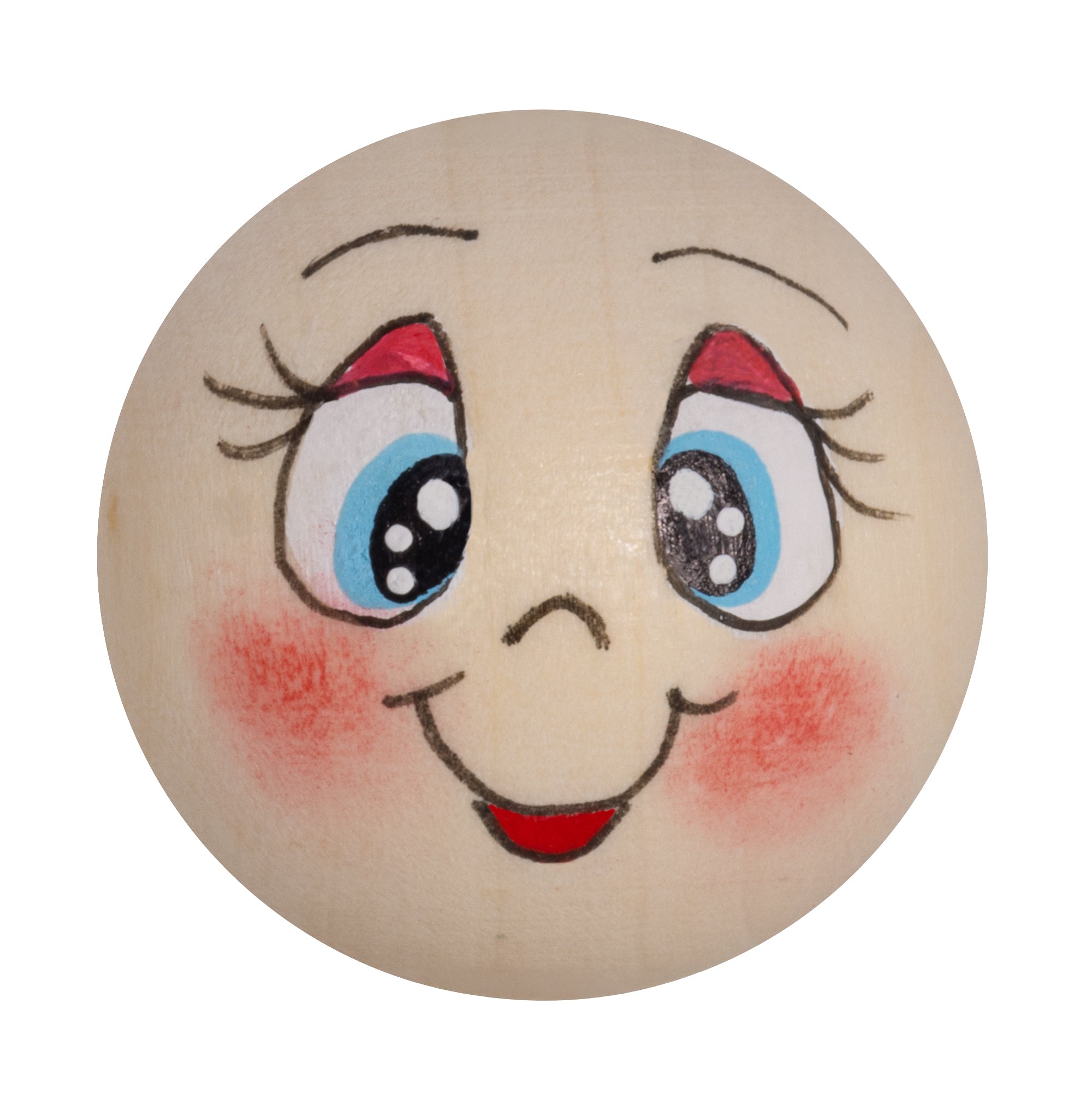 Handbemaltes Holzköpfchen Lisa lächelnd