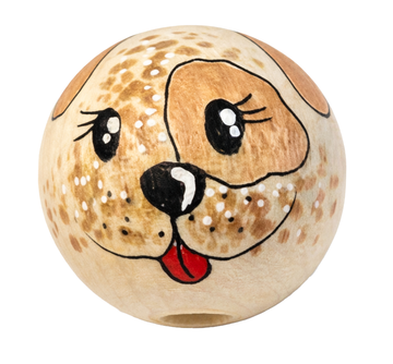 Handbemaltes Holzköpfchen Hund Flecki