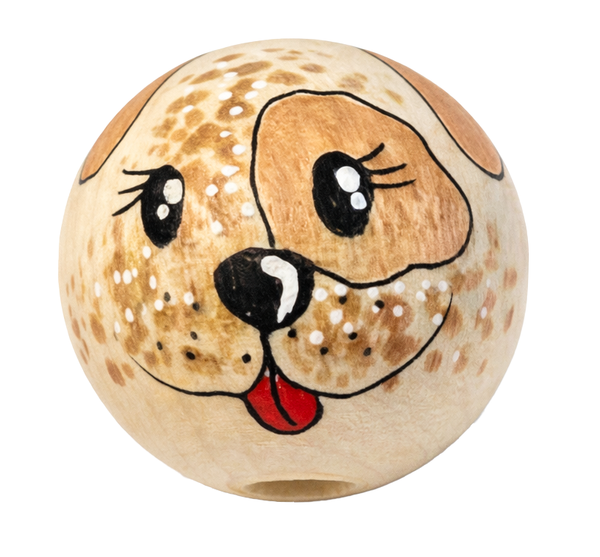 Handbemaltes Holzköpfchen Hund Flecki