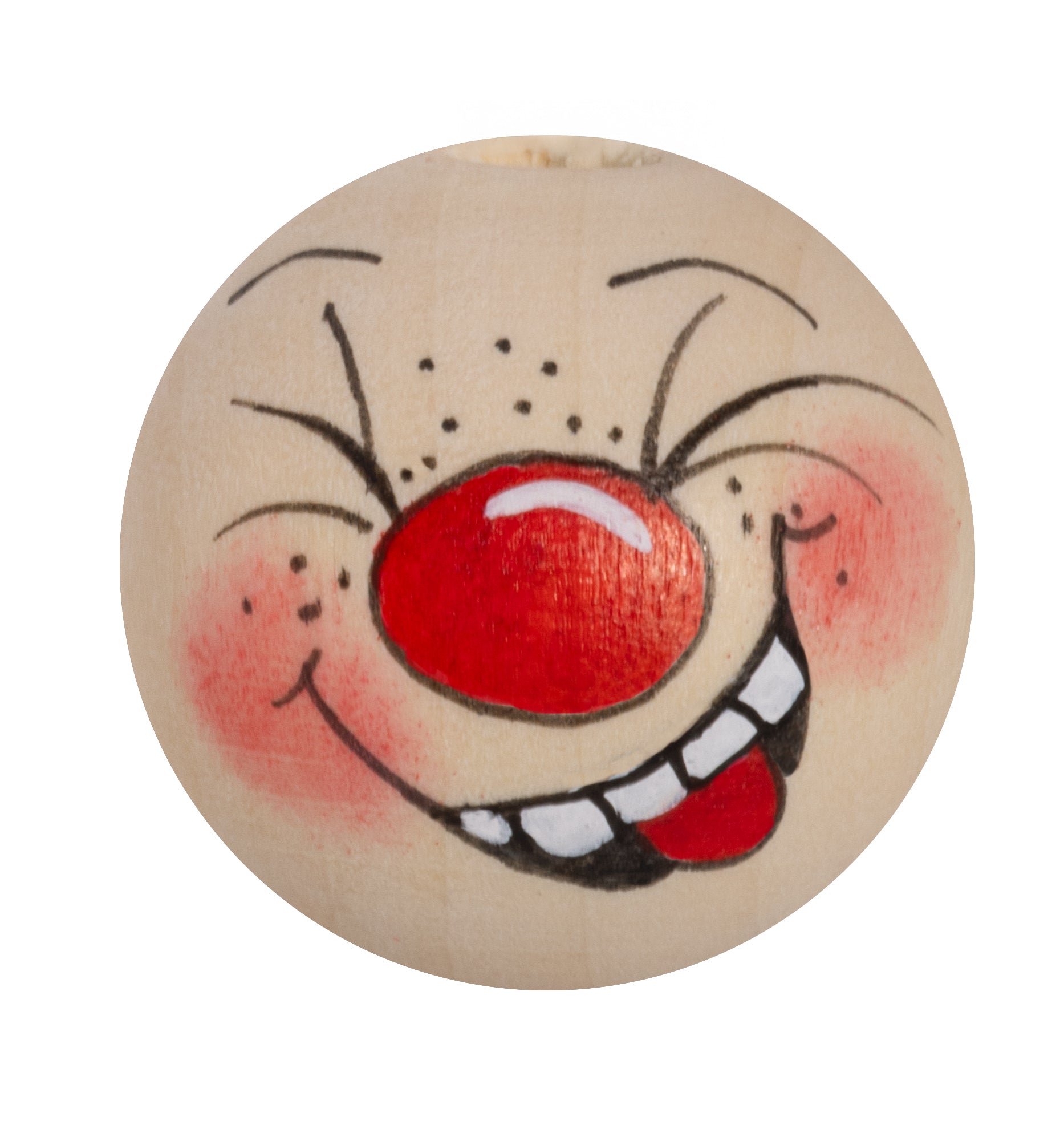 Handbemaltes Holzköpfchen lachender Kobold