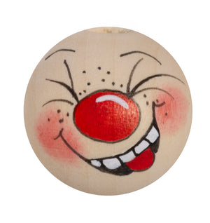 Handbemaltes Holzköpfchen lachender Kobold