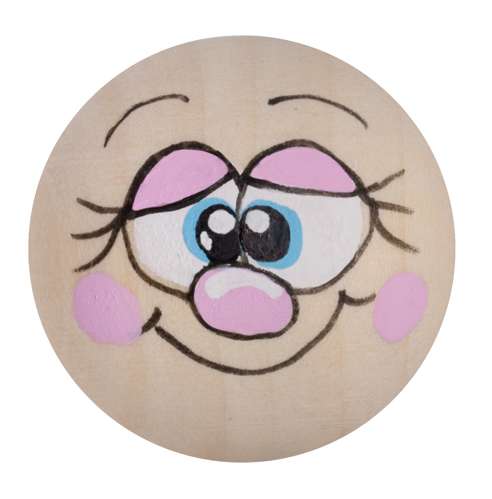 Handbemaltes Holzköpfchen Emma rosa blau